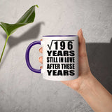 14th Anniversary Square Root Of 196 Years Still In Love - 11oz Accent Mug Purple