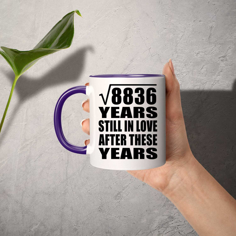 94th Anniversary Square Root Of 8836 Years Still In Love - 11oz Accent Mug Purple