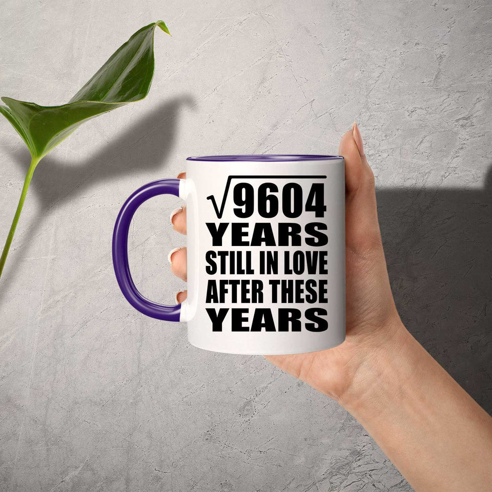 98th Anniversary Square Root Of 9604 Years Still In Love - 11oz Accent Mug Purple