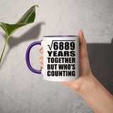 83rd Anniversary Square Root of 6889 Years Who's Counting - 11oz Accent Mug Purple