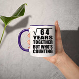 8th Anniversary Square Root of 64 Years Who's Counting - 11oz Accent Mug Purple