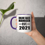 Online Sales Manager Established Est. 2021 - 11oz Accent Mug Purple