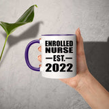 Enrolled Nurse Established Est. 2022 - 11oz Accent Mug Purple