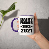 Dairy Farmer Since 2021 - 11oz Accent Mug Purple