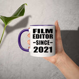 Film Editor Since 2021 - 11oz Accent Mug Purple