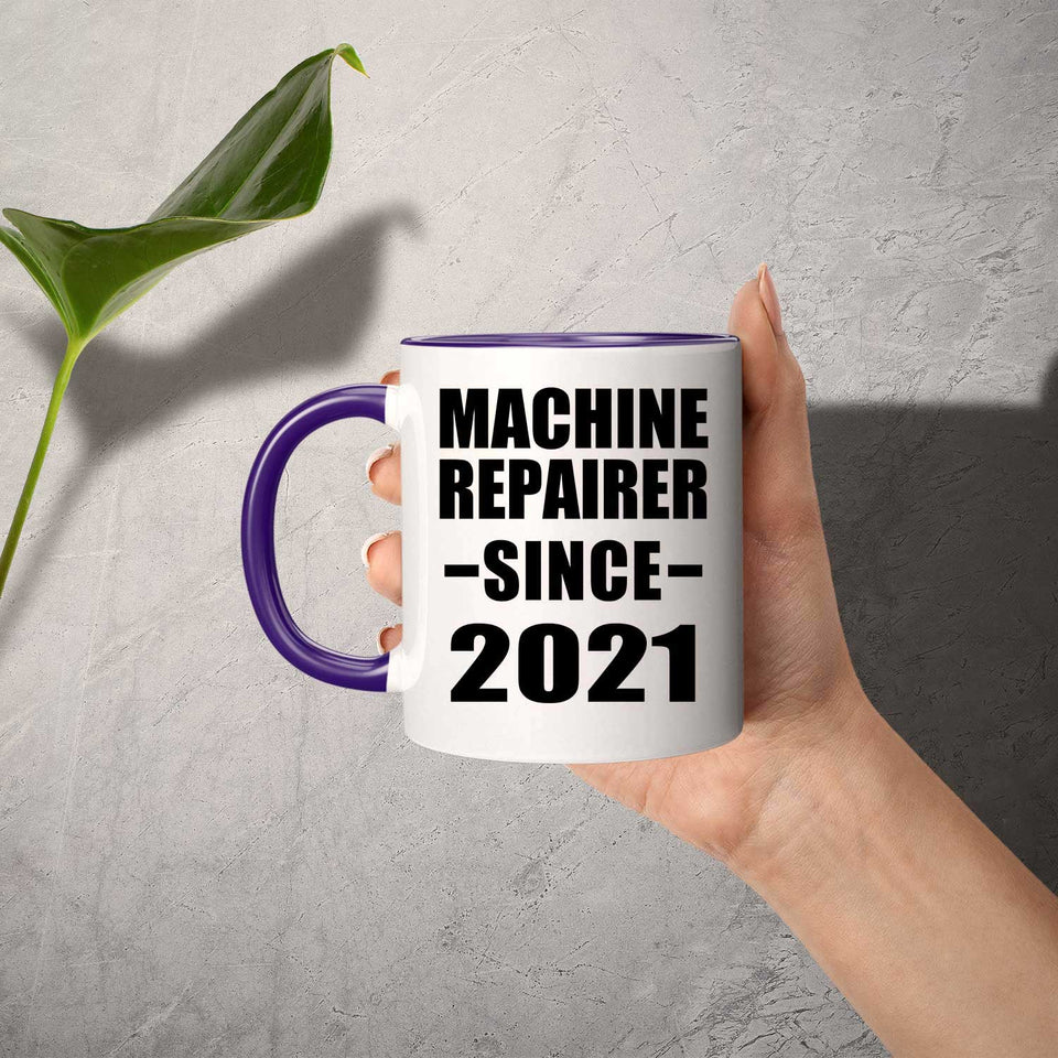 Machine Repairer Since 2021 - 11oz Accent Mug Purple