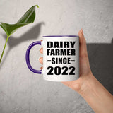 Dairy Farmer Since 2022 - 11oz Accent Mug Purple
