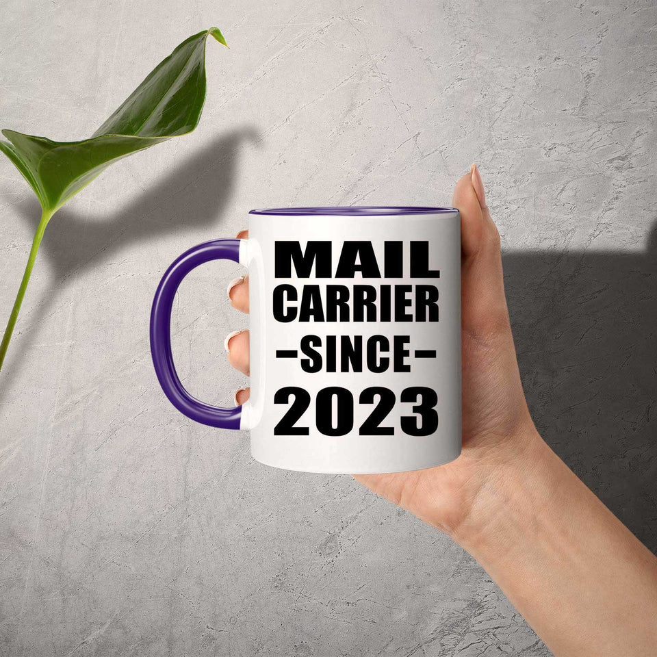 Mail Carrier Since 2023 - 11oz Accent Mug Purple