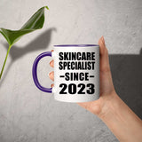 Skincare Specialist Since 2023 - 11oz Accent Mug Purple