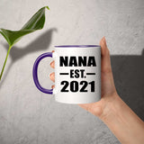 Nana Established Est. 2021 - 11oz Accent Mug Purple
