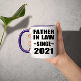 Father In Law Since 2021 - 11oz Accent Mug Purple