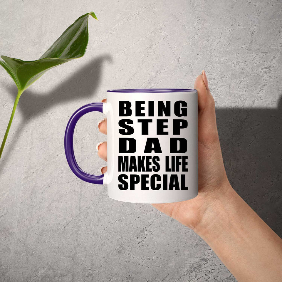 Being Step Dad Makes Life Special - 11oz Accent Mug Purple