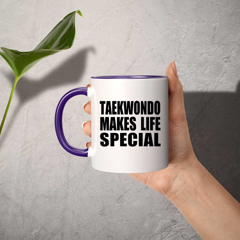 Taekwondo Makes Life Special - 11oz Accent Mug Purple