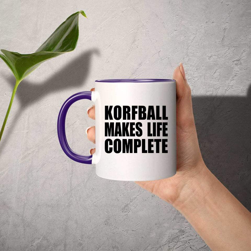 Korfball Makes Life Complete - 11oz Accent Mug Purple
