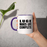 Luge Makes Life Complete - 11oz Accent Mug Purple