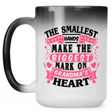 The Smallest Hands Make The Biggest Mark On Grandma's Heart - 15 Oz Color Changing Mug