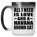 All I Need Is Love And A Havana Brown Cat - 15 Oz Color Changing Mug