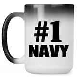 Number One #1 Navy - 15 Oz Color Changing Mug