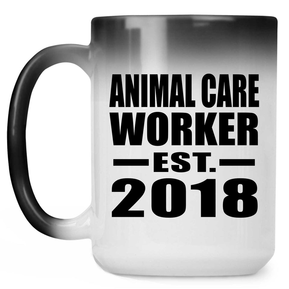 Animal Care Worker Established EST. 2018 - 15 Oz Color Changing Mug