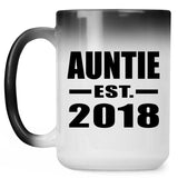 Auntie Established EST. 2018 - 15 Oz Color Changing Mug