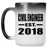 Civil Engineer Established EST. 2018 - 15 Oz Color Changing Mug