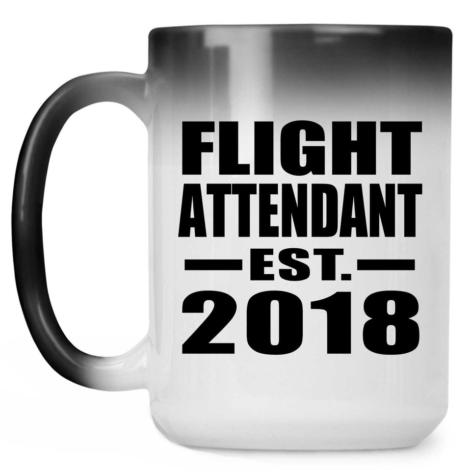 Flight Attendant Established EST. 2018 - 15 Oz Color Changing Mug