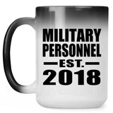 Military Personnel Established EST. 2018 - 15 Oz Color Changing Mug