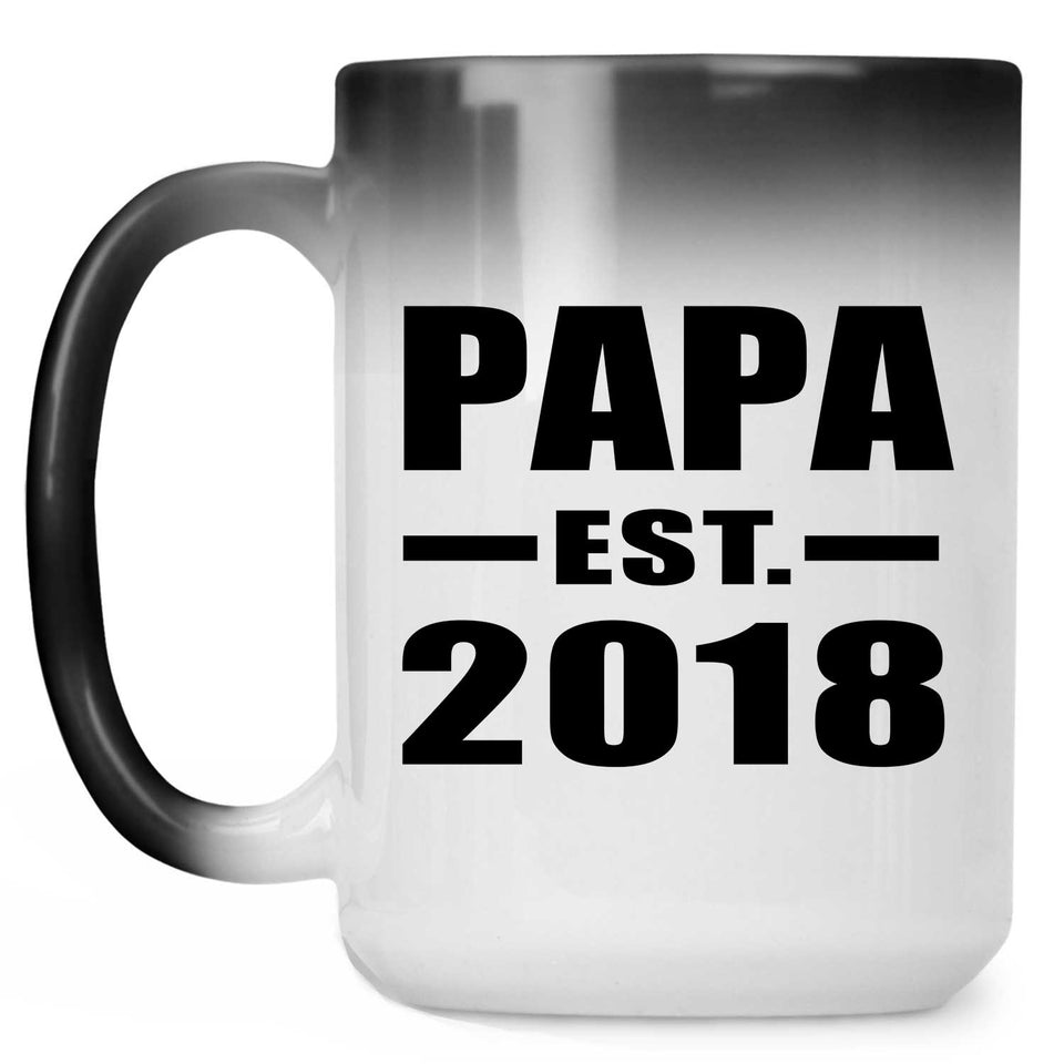 Papa Established EST. 2018 - 15 Oz Color Changing Mug