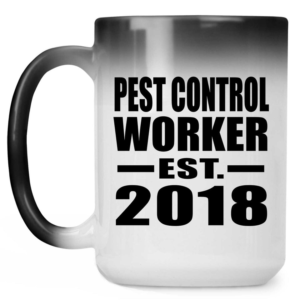 Pest Control Worker Established EST. 2018 - 15 Oz Color Changing Mug