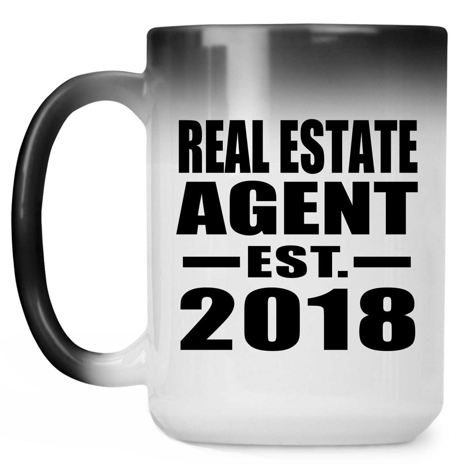 Real Estate Agent Established EST. 2018 - 15 Oz Color Changing Mug