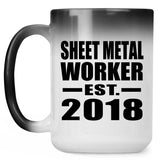 Sheet Metal Worker Established EST. 2018 - 15 Oz Color Changing Mug