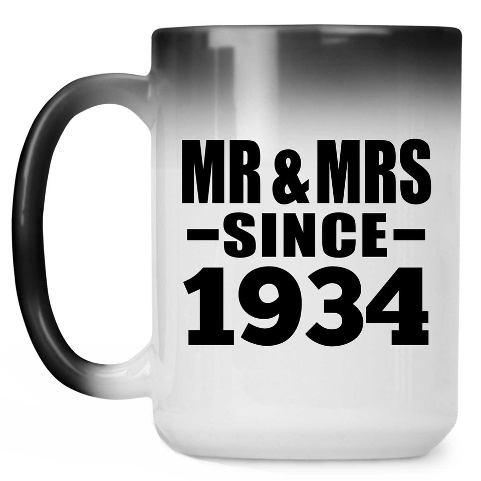 90th Anniversary Mr & Mrs Since 1934 - 15 Oz Color Changing Mug
