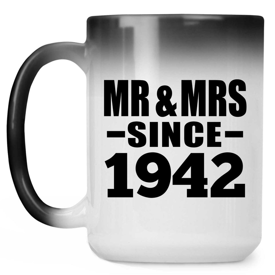 82nd Anniversary Mr & Mrs Since 1942 - 15 Oz Color Changing Mug