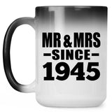 79th Anniversary Mr & Mrs Since 1945 - 15 Oz Color Changing Mug