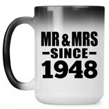 76th Anniversary Mr & Mrs Since 1948 - 15 Oz Color Changing Mug