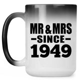 75th Anniversary Mr & Mrs Since 1949 - 15 Oz Color Changing Mug