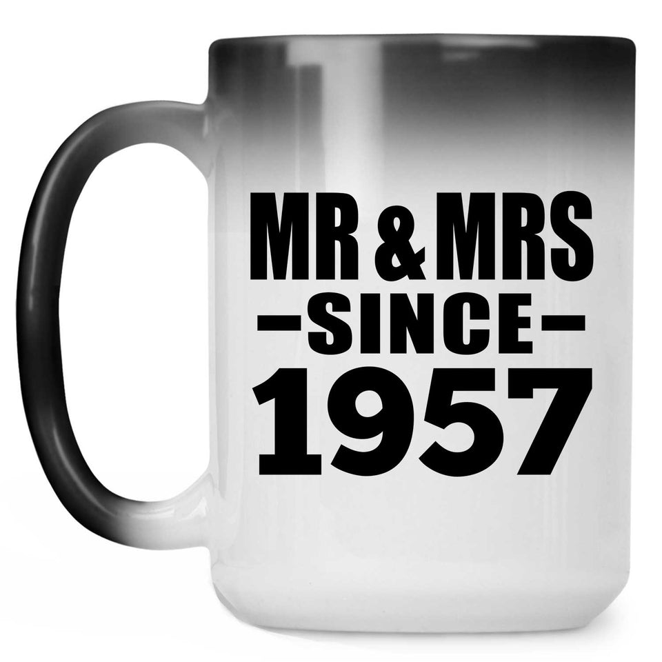 67th Anniversary Mr & Mrs Since 1957 - 15 Oz Color Changing Mug