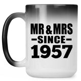67th Anniversary Mr & Mrs Since 1957 - 15 Oz Color Changing Mug
