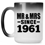 63rd Anniversary Mr & Mrs Since 1961 - 15 Oz Color Changing Mug