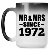 52nd Anniversary Mr & Mrs Since 1972 - 15 Oz Color Changing Mug