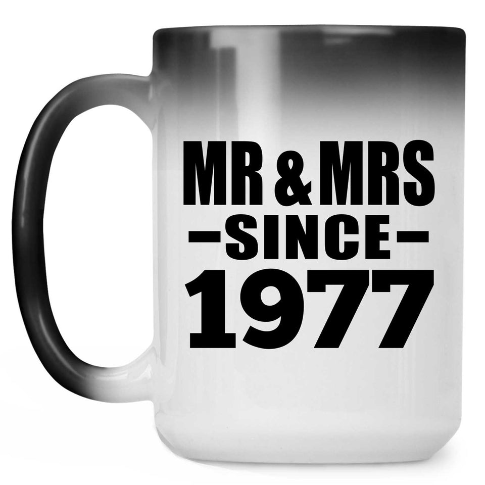 47th Anniversary Mr & Mrs Since 1977 - 15 Oz Color Changing Mug