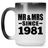 43rd Anniversary Mr & Mrs Since 1981 - 15 Oz Color Changing Mug