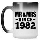 42nd Anniversary Mr & Mrs Since 1982 - 15 Oz Color Changing Mug