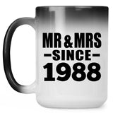 36th Anniversary Mr & Mrs Since 1988 - 15 Oz Color Changing Mug