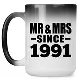 33rd Anniversary Mr & Mrs Since 1991 - 15 Oz Color Changing Mug