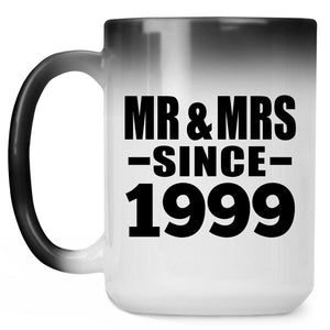 25th Anniversary Mr & Mrs Since 1999 - 15 Oz Color Changing Mug