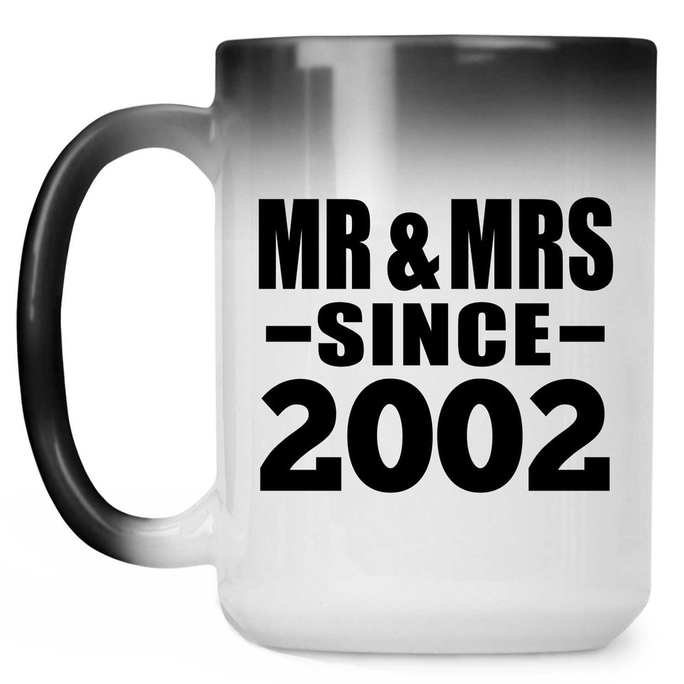 22nd Anniversary Mr & Mrs Since 2002 - 15 Oz Color Changing Mug
