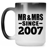 17th Anniversary Mr & Mrs Since 2007 - 15 Oz Color Changing Mug