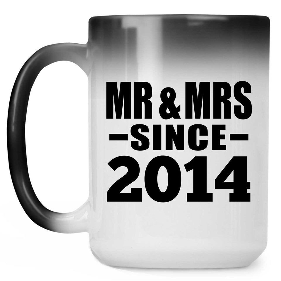 10th Anniversary Mr & Mrs Since 2014 - 15 Oz Color Changing Mug