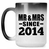 10th Anniversary Mr & Mrs Since 2014 - 15 Oz Color Changing Mug